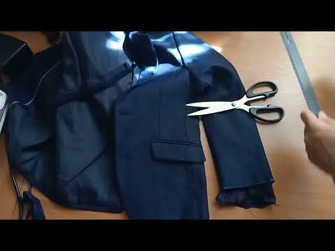 Видео: Костюмнің жеңін қысқарту/киімнің жеңін қысқарту