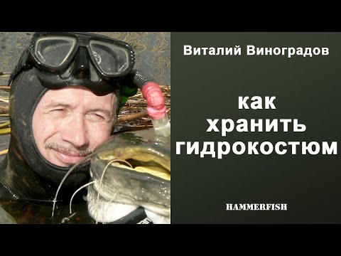 Видео: Как хранить гидрокостюм для подводной охоты. Виталий Виноградов в магазине HAMMERFISH