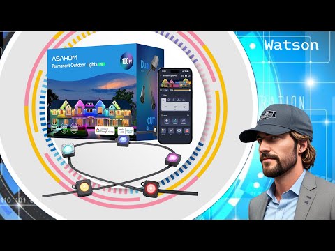Видео: Постоянный уличный светильник Asahom Pro S108B - 100 футов с 72 светодиодами RGBCW 70 лм, интегра...