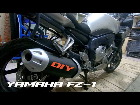 Видео: Yamaha FZ1 переделка родного глушителя в прямоток