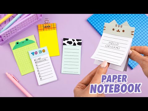 Видео: Оригами Блокнот Котик и Лягушка из бумаги | Origami Paper Notebook without glue