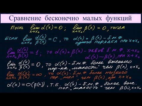 Видео: Сравнение бесконечно малых функций