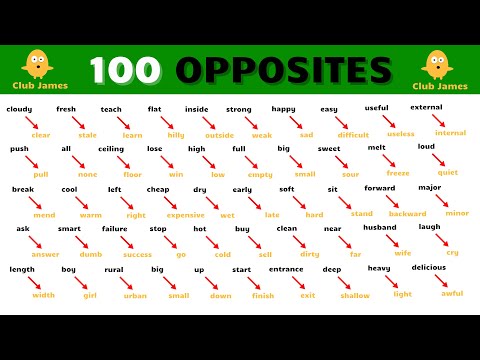 Видео: 100 противоположных слов на английском языке