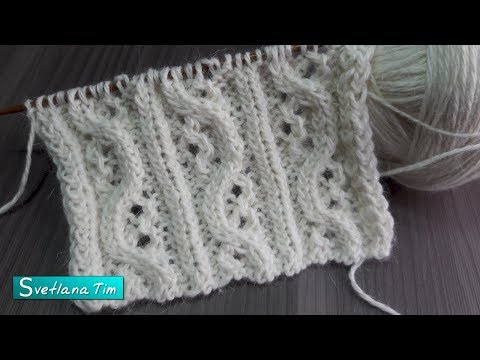 Видео: Край изделия. Ажурные Волны и Скрещенные петли # 673
