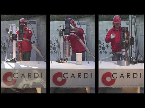 Видео: Cardi DIAMOND PULSE-TECH HS200, HS250, HS300 . Сверление железобетона в сухую с микро ударом.