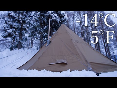 Видео: 【-14℃】Зимний кемпинг в горячей палатке в условиях низких температур