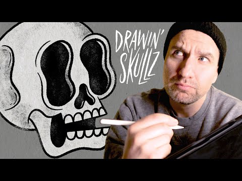 Видео: Нарисуйте вместе со мной крутой дизайн черепа в Adobe Fresco на iPad