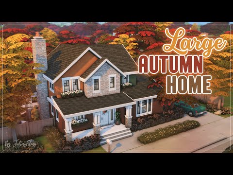 Видео: Большой Осенний Дом🍁│Строительство│Large Autumn Home│SpeedBuild│NO CC [The Sims 4]