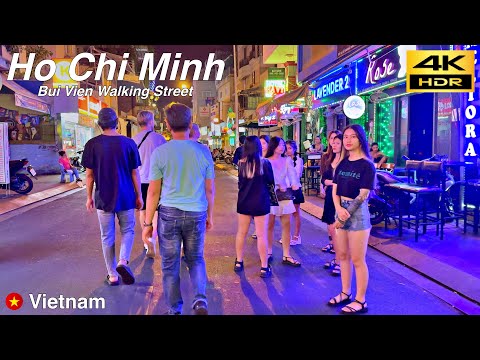 Видео: Ночная Прогулка в Хошимине / Улица Буи Вьен / Вьетнам 🇻🇳 / Апрель 2024 / 4K HDR