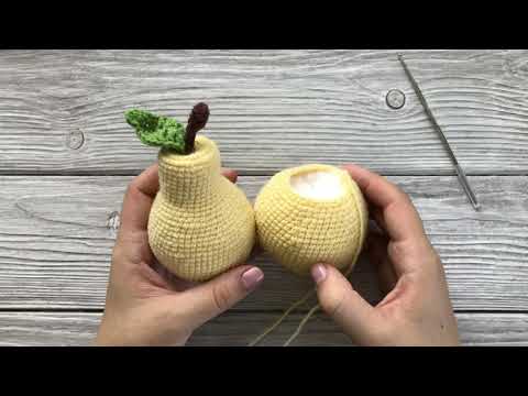 Видео: МК груша крючком. Вязанная еда. CROCHET PEAR AMIGURUMI