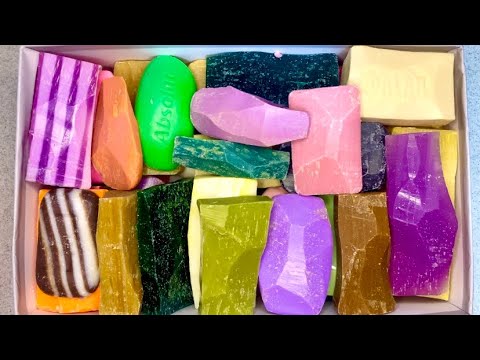 Видео: ASMR🔪Cutting dry leftovers 🧼Резка сухих обрезков мыла❤️💜🤍🩷💛🩵💙