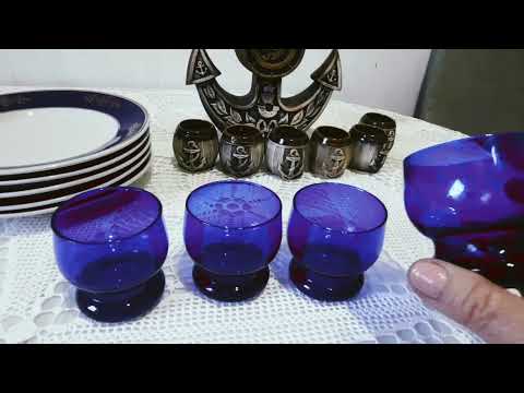 Видео: Посуда для мужчин.Синее стекло,кобальт.#посудасссрстеклокобальт
