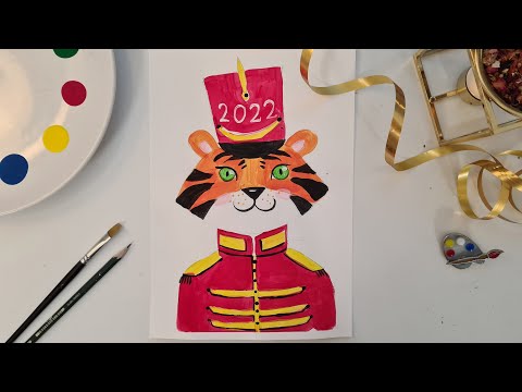 Видео: Рисуем тигра! Как просто нарисовать символ года 2022!