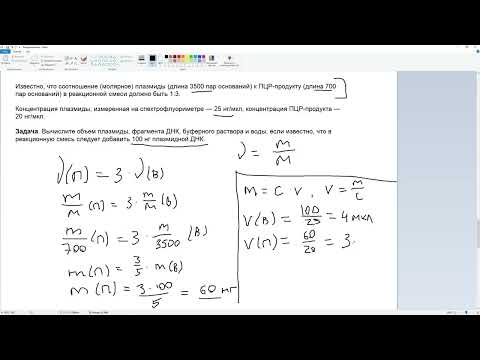 Видео: GI3. Как решать задачи на клонирование: расчет смеси для лигирования