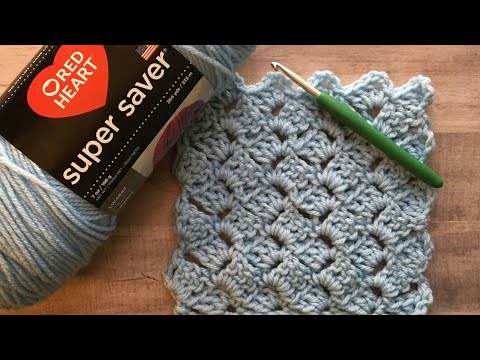 Видео: Как вязать крючком узор «Наклонная ракушка» | Узор «Наклонная ракушка» №47