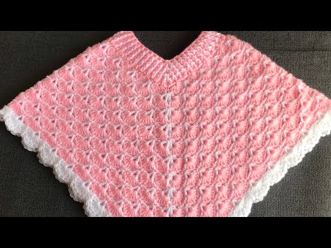 Видео: Легкое детское пончо крючком/ Пончо Craft & Crochet 4324/Пончо крючком