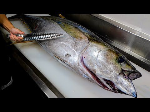 Видео: Вкуснее вяленой говядины: Как сделать вяленое мясо из гигантского тунца (экскурсия по фабрике)