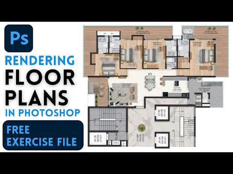 Видео: Лучший способ визуализировать план этажа в Photoshop | Урок по Photoshop