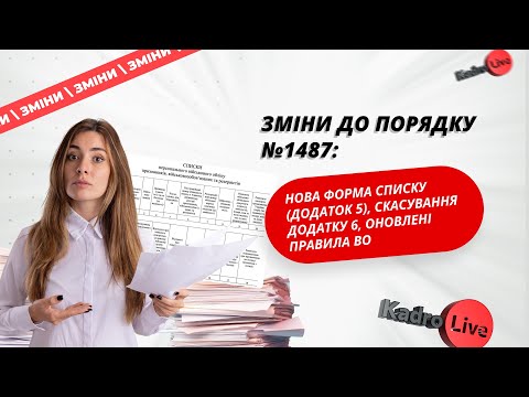 Видео: Зміни до Порядку №1487: нова форма списку, скасування додатку 6, оновлені Правила військового обліку