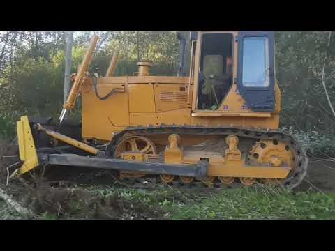 Видео: Чтз Б10 корчует сельхоз земли.