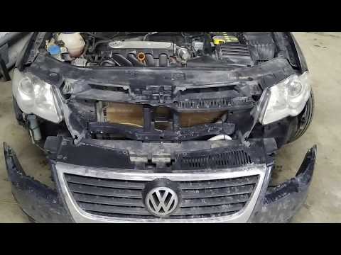 Видео: Volkswagen Passat B6 2005-2010 / Снятие переднего бампера / Снятие Фар/Remove bumper and headlights