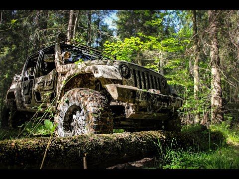 Видео: Toyota Land Cruiser 80 против Jeep Wrangler JK в лесу