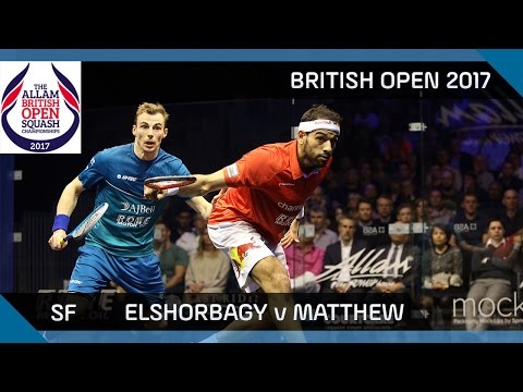 Видео: Сквош: Эль-Шорбаги против Мэтью — лучшие моменты British Open 2017 SF