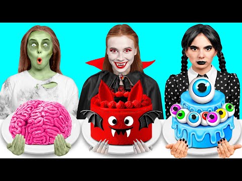 Видео: Кулинарный Челлендж: Уэнсдей vs Вампир vs Зомби | Смешные Моменты от Fun Fun Challenge