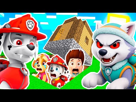 Видео: ПРЯЧУСЬ ПОД ДОМОМ от МАРШАЛ EXE и ЭВЕРЕСТ EXE с ЩЕНЯЧИЙ ПАТРУЛЬ в МАЙНКРАФТ