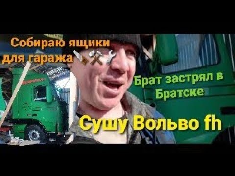 Видео: Братск не успел на выгрузку. Возничий BRO сушит ВОЛЬВО #Cummins
