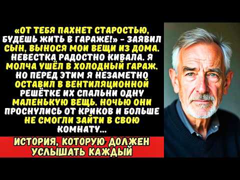 Видео: Сын выгнал меня жить в гараж «Твоя вонь портит воздух!» Но он забыл, что я...