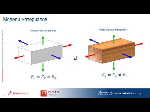 Видео: Элементы из дерева и бетона  Как правильно задать материал в SOLIDWORKS Simulation
