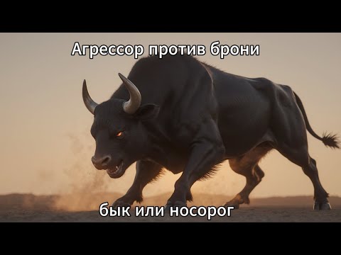Видео: Бык  против носорога. Ярость или броня.