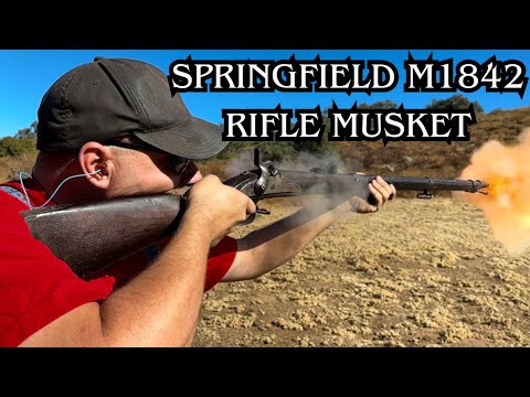 Видео: Оригинальный мушкет Springfield Rifle 1842 года. Первые выстрелы.