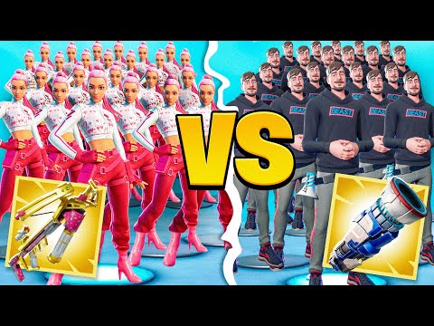 Видео: 50 ДЕВОЧЕК VS 50 МАЛЬЧИКОВ в Фортнайт