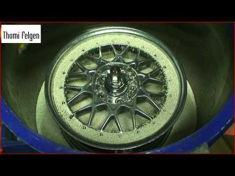 Видео: Зеркальная полировка авто и мото дисков, замена хрому. Галтовка дисков.
