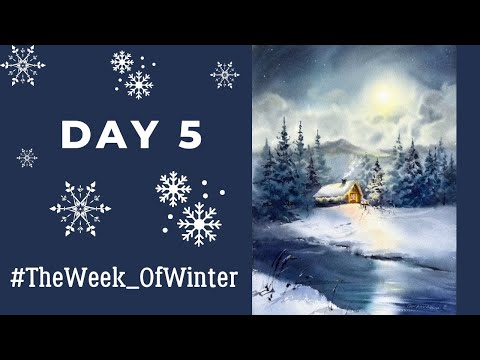 Видео: Как нарисовать зимний пейзаж | Идеи для Новогодней открытки | День 5 #TheWeek_OfWinter