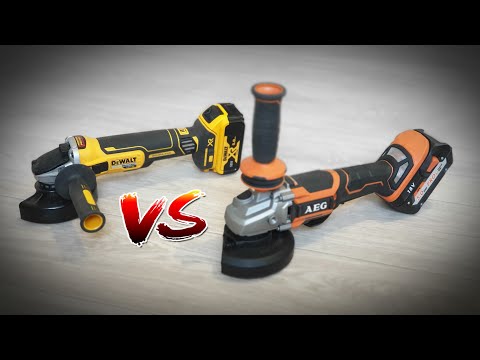 Видео: Сравнительный обзор аккумуляторных болгарок- DeWALT DCG405 vs AEG BEWS18