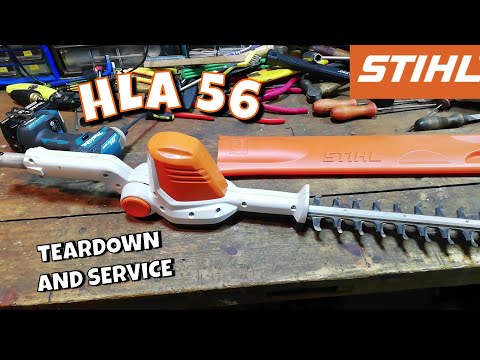 Видео: Кусторез Stihl HLA 56 Заточка / Обслуживание (Снятие лезвий)