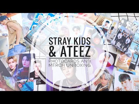 Видео: STRAY KIDS & ATEEZ photocards and merch unboxing | Распаковка карт и мерча групп STRAY KIDS и ATEEZ