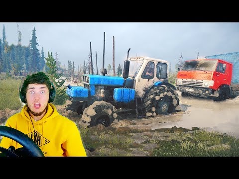 Видео: БАТЯ ЗАСТРЯЛ В ГРЯЗИ - ТРАКТОР ТАЩИТ RP MUDRANNER + РУЛЬ