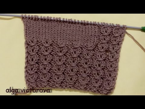 Видео: Рельефно-ажурные Колечки 716 Узоры спицами