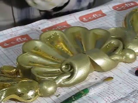 Видео: работа поталью. трудности (gold leaf imitation)