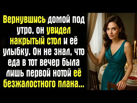 Видео: Вернувшись домой под утро, он увидел накрытый стол и её улыбку. Он не знал, что еда в тот вечер...