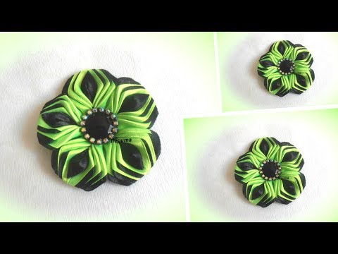 Видео: Цветы из лент, канзаши, МК  / DIY satin ribbon flower, kanzashi