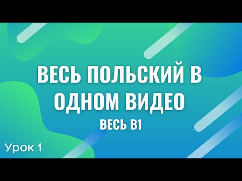 Видео: Весь польский в одном видео. Весь B1. Часть 1. Польские диалоги. Польский с нуля. Польский язык.
