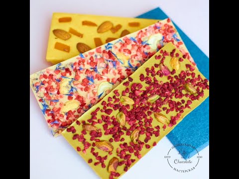 Видео: Шоколадная плитка "Фисташка-Малина"