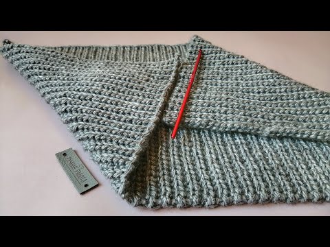 Видео: Снуд, манишка крючком из прямоугольника/Snood from a rectangle.