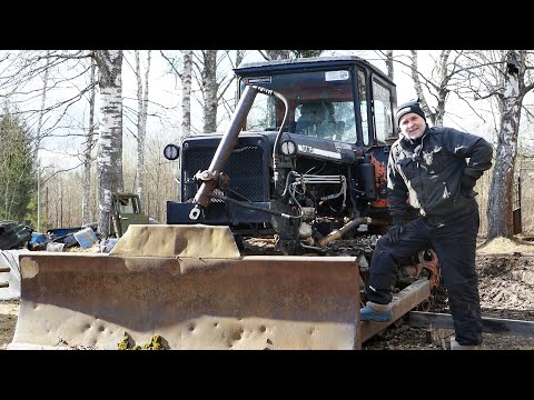 Видео: Трактор ДТ-75 на UZ  -  теперь будет бульдозер!