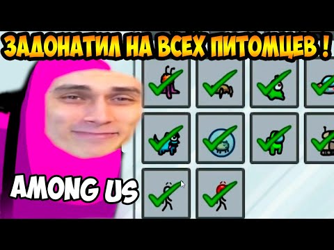 Видео: КУПИЛ ВСЕХ ПИТОМЦЕВ В AMONG US ! СУПЕР ДОНАТЕР !